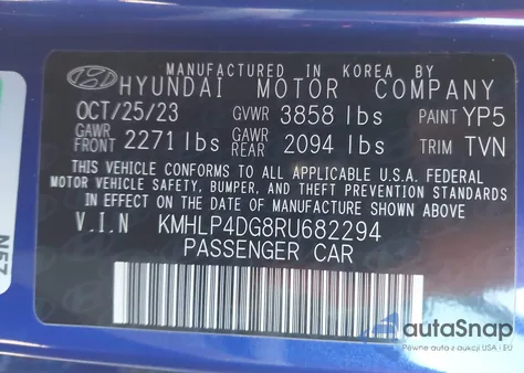 2024 Hyundai Elantra Limited z USA, uszkodzony, nr VIN KMHLP4DG8RU682294